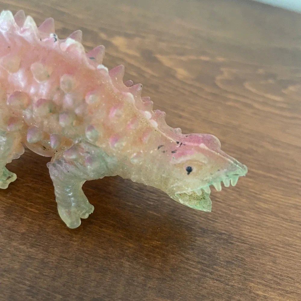 Vtg‎ 1980s Glow In The Dark panoplosaurus / ankylosaurus Dinosaur Toy Figure